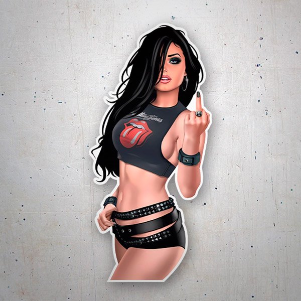 Car & Motorbike Stickers: Pin Up Rock Girl