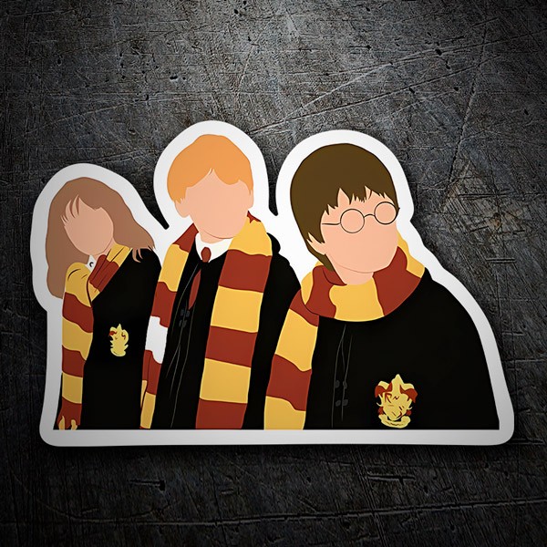 Car & Motorbike Stickers: Harry, Hermione and Ron at Hogwarts