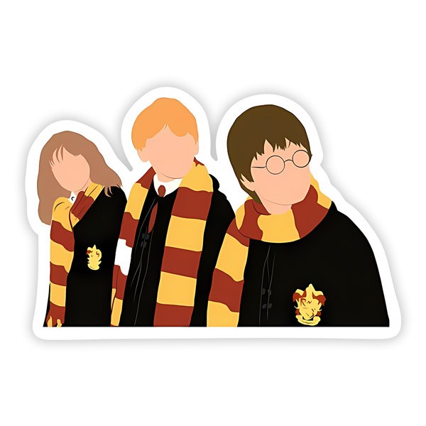 Car & Motorbike Stickers: Harry, Hermione and Ron at Hogwarts