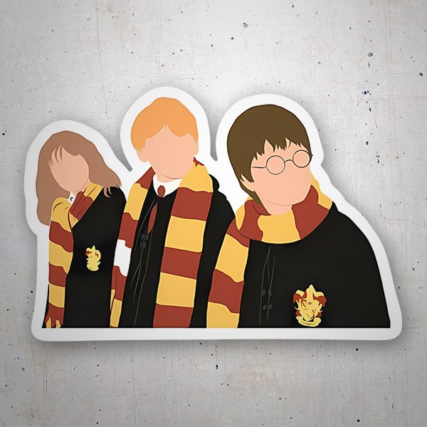 Car & Motorbike Stickers: Harry, Hermione and Ron at Hogwarts