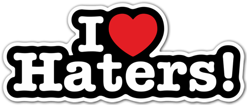 Car & Motorbike Stickers: I love Haters