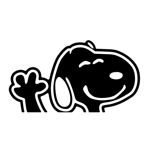 Car & Motorbike Stickers: Snoopy waving