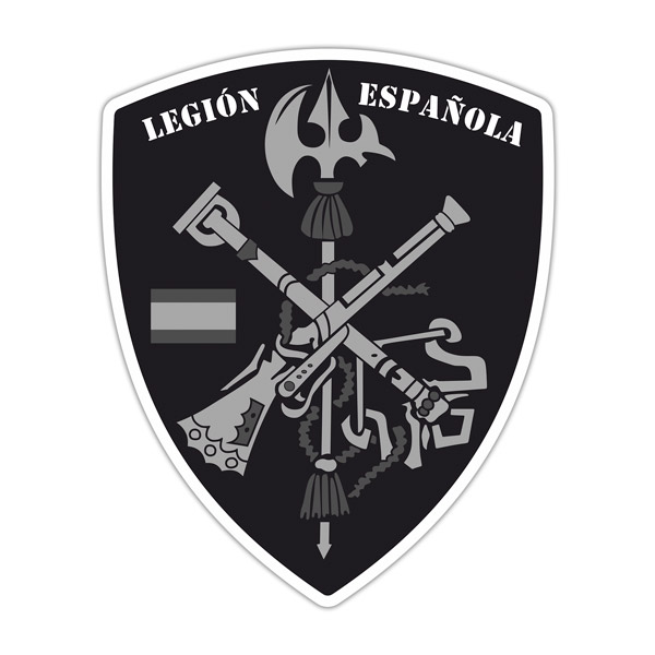 Car & Motorbike Stickers: Spanish Legion Coat of Arms black and white 