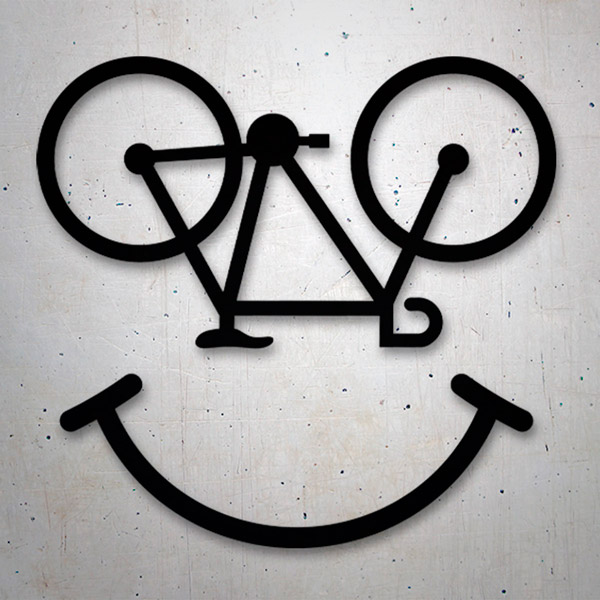 Car & Motorbike Stickers: Cycling smile