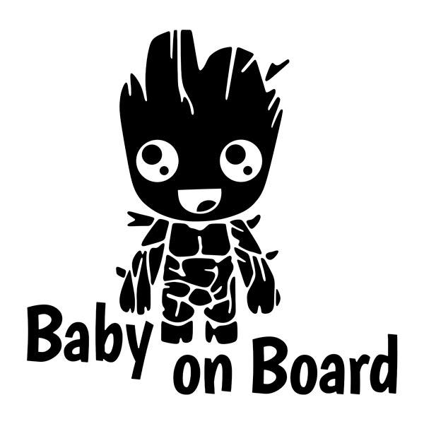 Car & Motorbike Stickers: Groot on board - english