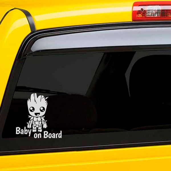 Car & Motorbike Stickers: Groot on board - english