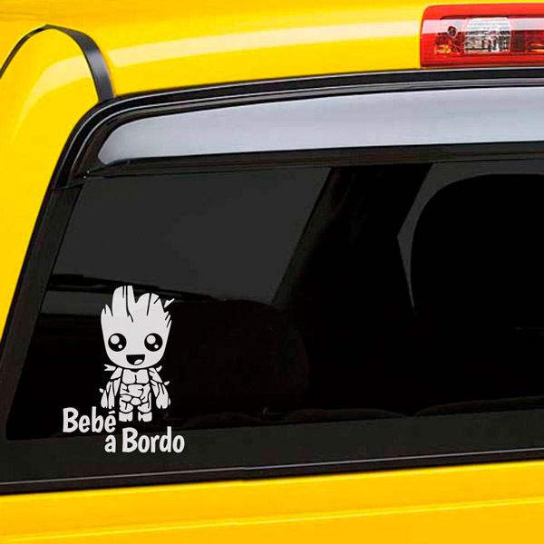 Car & Motorbike Stickers: Groot on board - Spanish