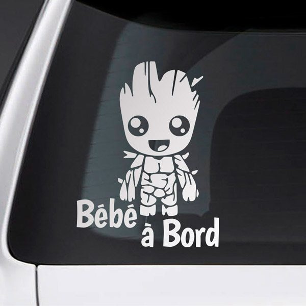 Car & Motorbike Stickers: Groot on board - French