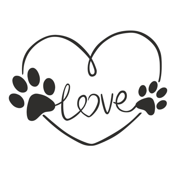 Car & Motorbike Stickers: Canine Love - LOVE