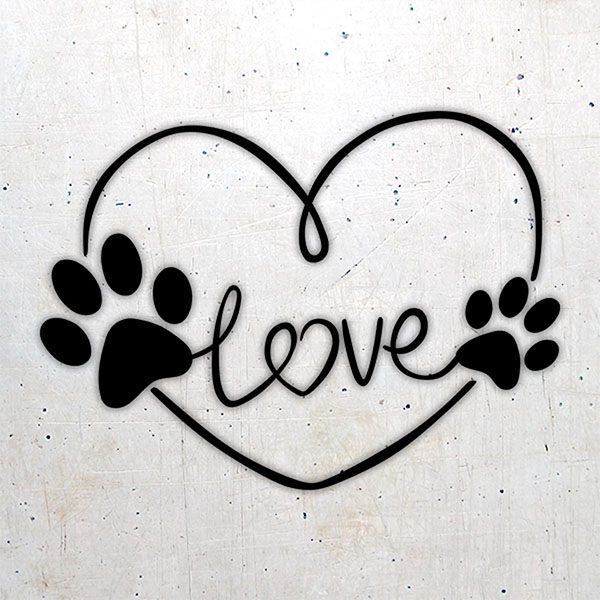 Car & Motorbike Stickers: Canine Love - LOVE