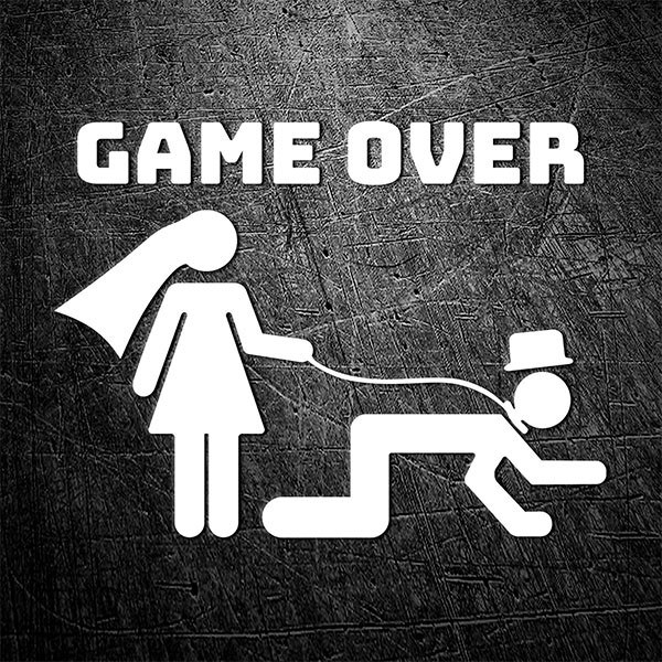 Car & Motorbike Stickers: Game Over Wedding