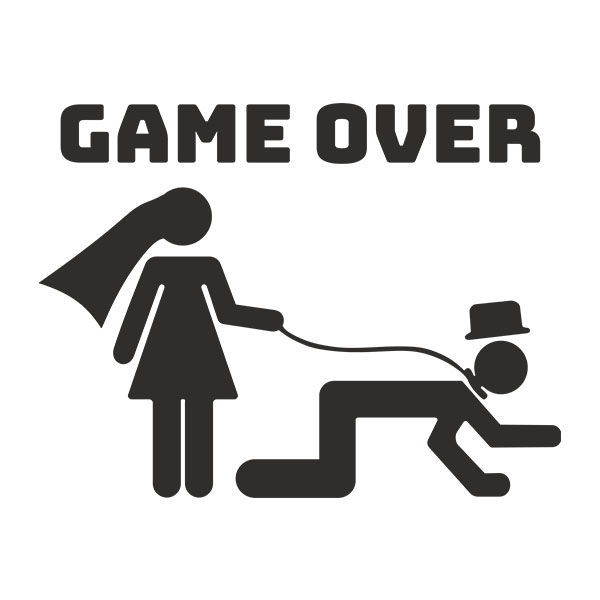 Car & Motorbike Stickers: Game Over Wedding