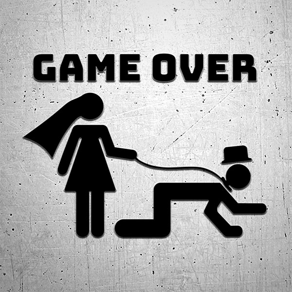 Car & Motorbike Stickers: Game Over Wedding