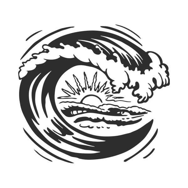 Camper van decals: Waves