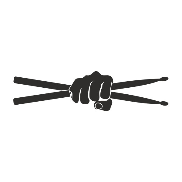 Car & Motorbike Stickers: Hand with drumsticks