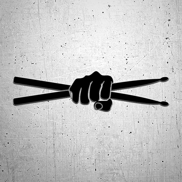 Car & Motorbike Stickers: Hand with drumsticks