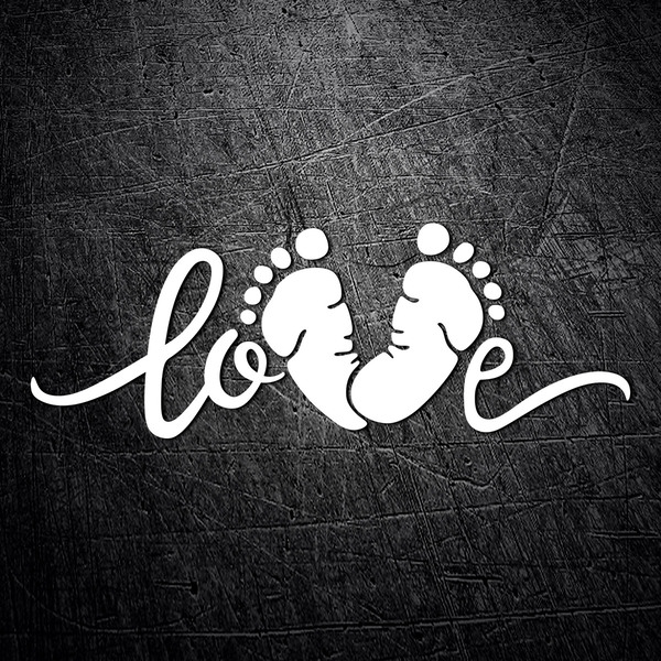 Car & Motorbike Stickers: Love baby feet