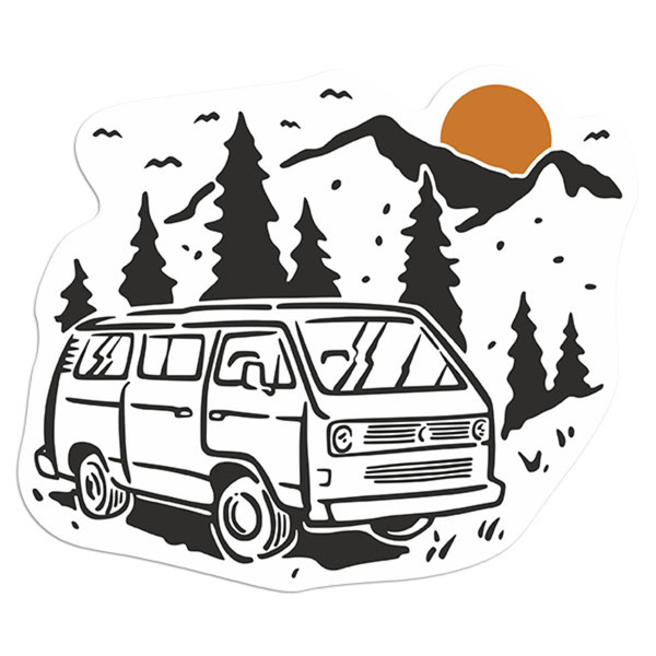 Car & Motorbike Stickers: Sunset Caravan VW
