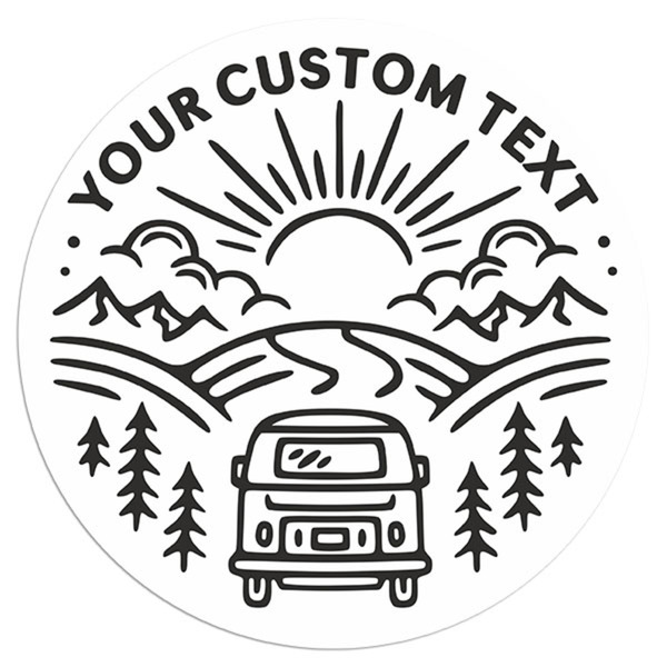 Car & Motorbike Stickers: Travel Caravan Editable text