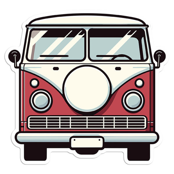 Car & Motorbike Stickers: Vintage VW Autocaravan