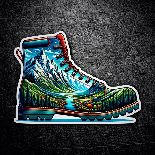 Car & Motorbike Stickers: Landscape-style mountain boots