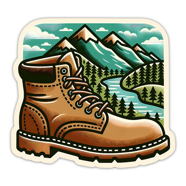 Car & Motorbike Stickers: Boots prepared for the hike