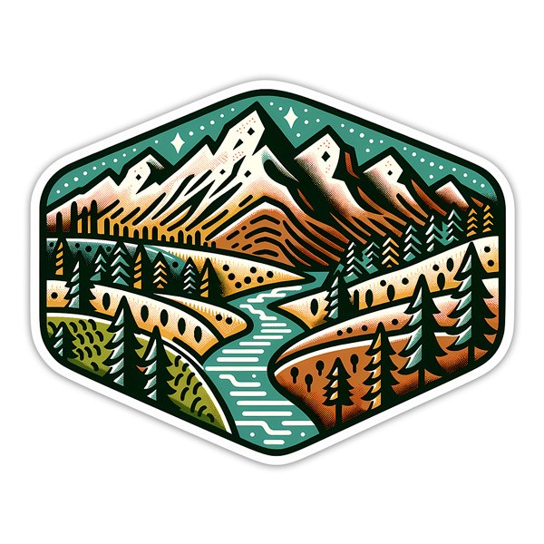 Car & Motorbike Stickers: Mountain landscape