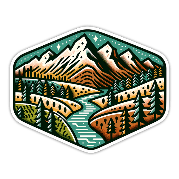 Car & Motorbike Stickers: Mountain landscape