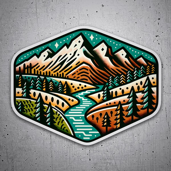 Car & Motorbike Stickers: Mountain landscape