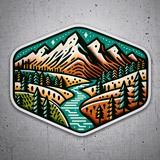 Car & Motorbike Stickers: Mountain landscape 3
