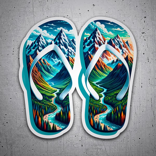 Car & Motorbike Stickers: Mountain sandals