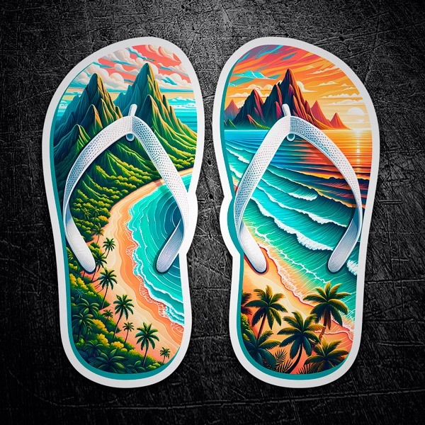 Car & Motorbike Stickers: Paradisiacal flip-flops