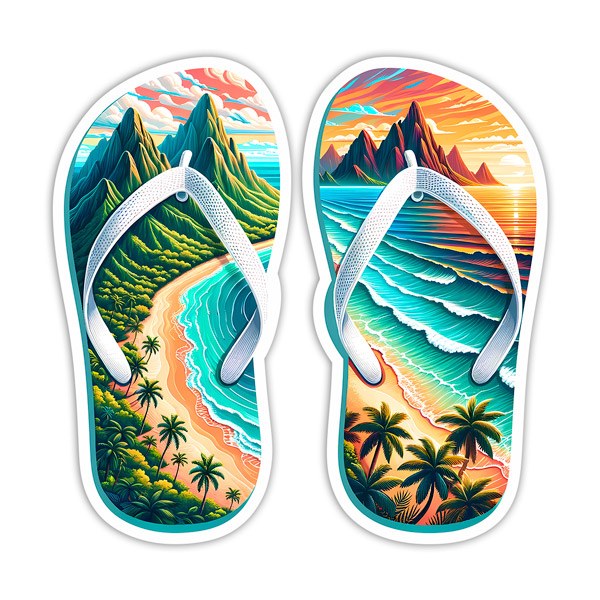 Car & Motorbike Stickers: Paradisiacal flip-flops