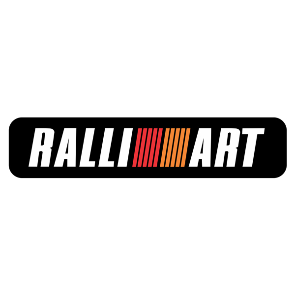 Car & Motorbike Stickers: Ralliart with Red and Orange Gradient Text