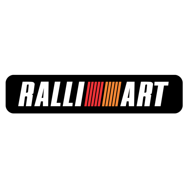 Car & Motorbike Stickers: Ralliart with Red and Orange Gradient Text