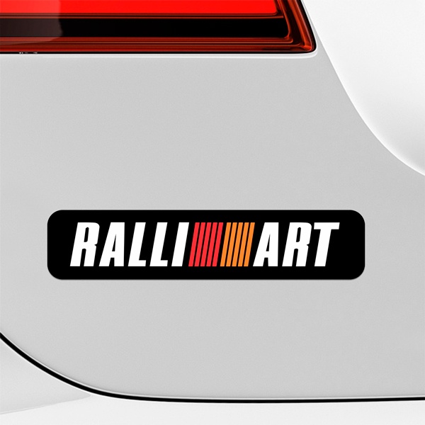 Car & Motorbike Stickers: Ralliart with Red and Orange Gradient Text