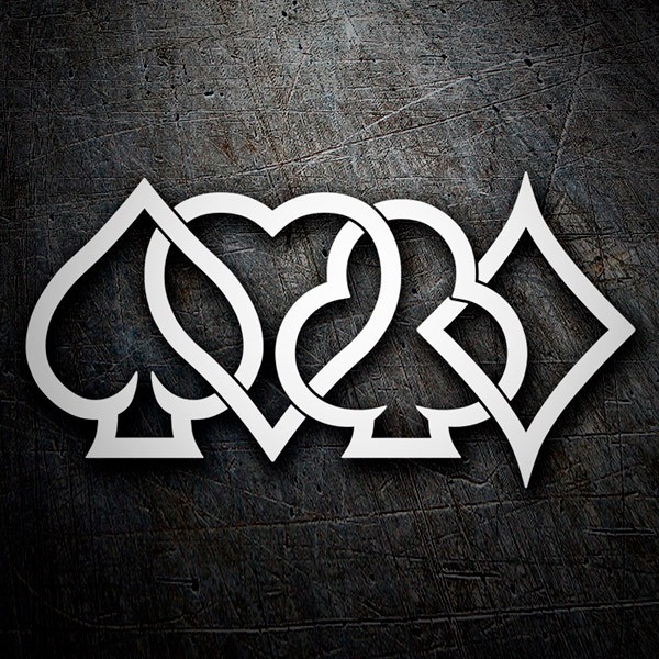Car & Motorbike Stickers: Intertwined Aces of Poker