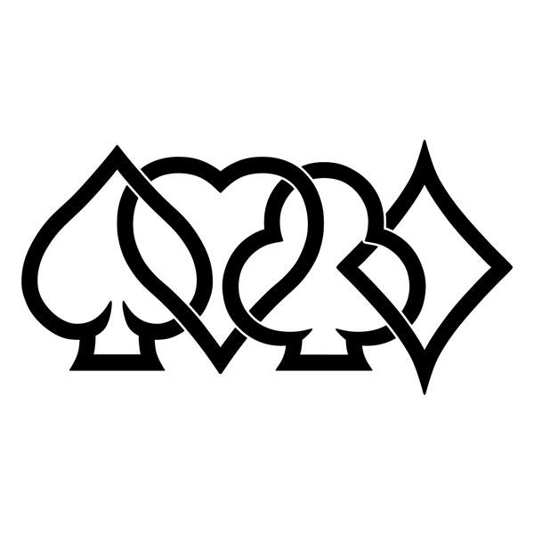 Car & Motorbike Stickers: Intertwined Aces of Poker