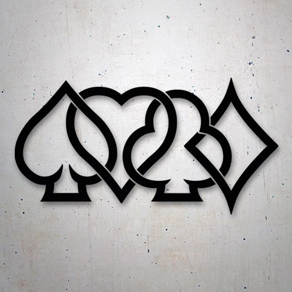Car & Motorbike Stickers: Intertwined Aces of Poker