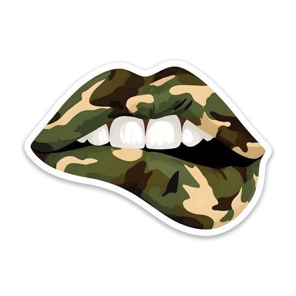 Car & Motorbike Stickers: Camouflage lips