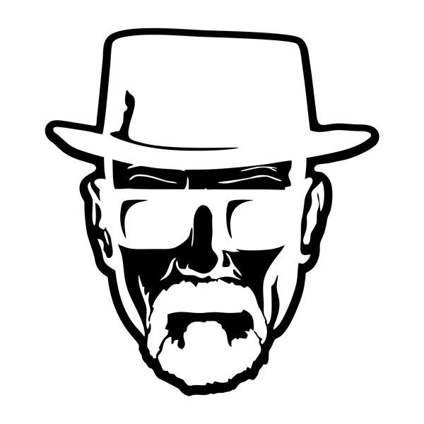 Car & Motorbike Stickers: Heisenberg with hat and sunglasses