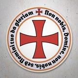 Car & Motorbike Stickers: Templar Cross Non Nobis Domine 3