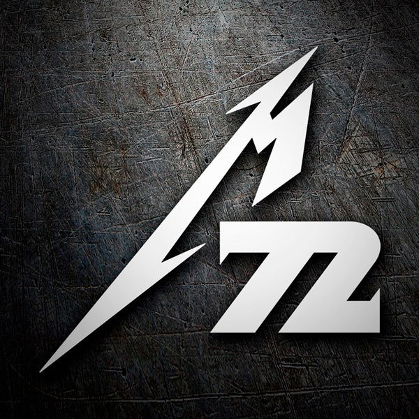Car & Motorbike Stickers: Number 72 in Angular Design with Lightning