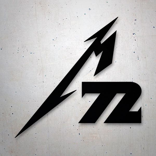 Car & Motorbike Stickers: Number 72 in Angular Design with Lightning