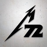 Car & Motorbike Stickers: Number 72 in Angular Design with Lightning 2