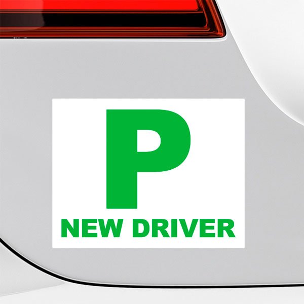 Car & Motorbike Stickers: P sticker New driver