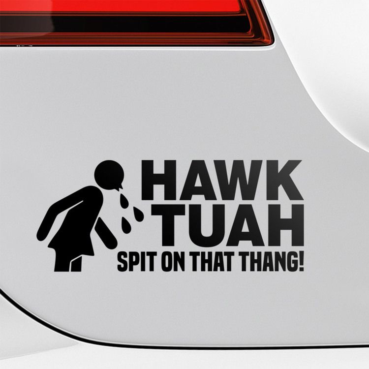 Car & Motorbike Stickers: Hawk Tuah Spitting