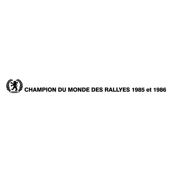 Car & Motorbike Stickers: Peugeot Champion du Monde des Rallyes