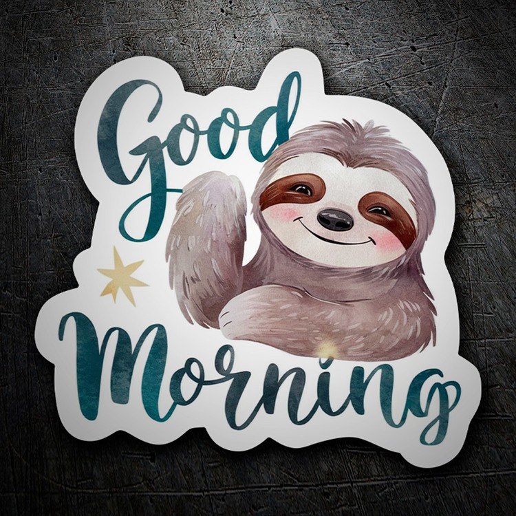 Car & Motorbike Stickers: Sloth good morning