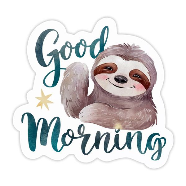 Car & Motorbike Stickers: Sloth good morning
